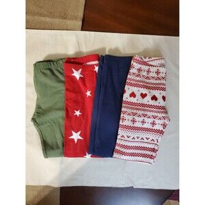 Bundle lot of 4 prs Old Navy NWOT Leggings Navy, red stars, green Girls size 5T